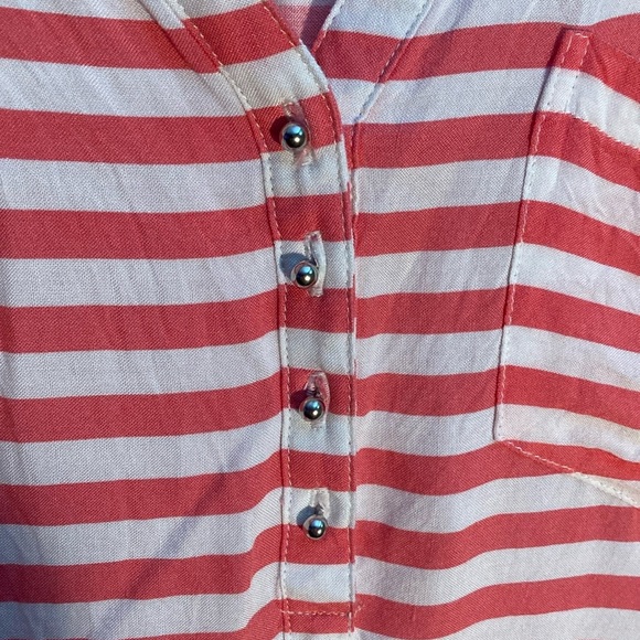 Motherhood Pink and White Maternity Blouse - Picture 3 of 14